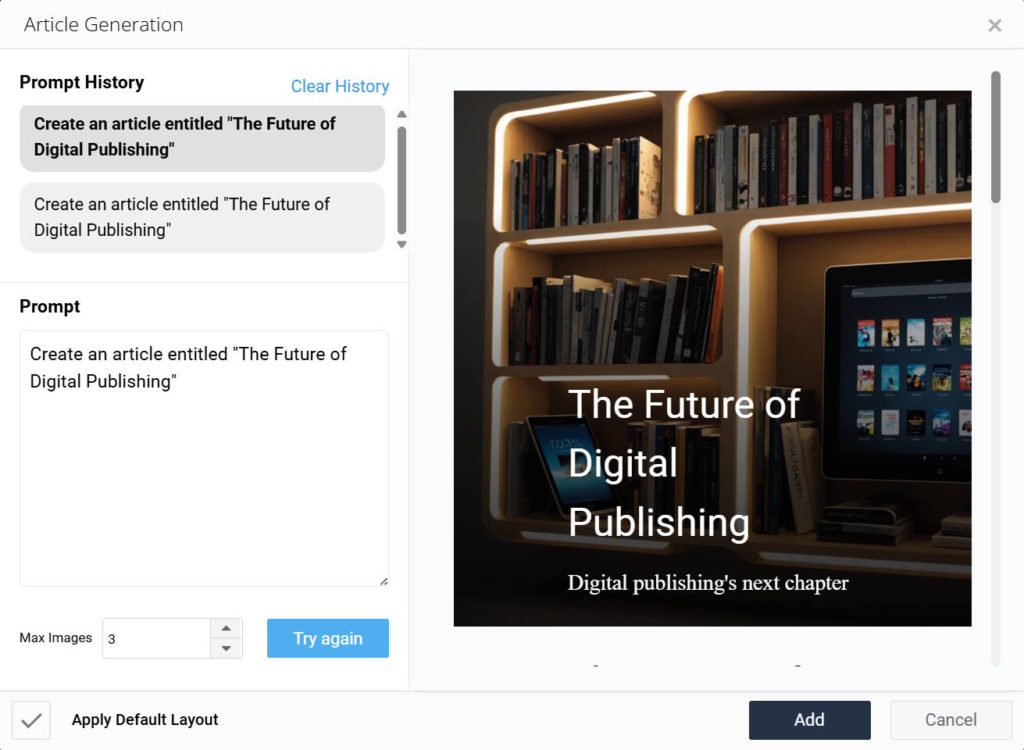 Experios AI Article Generation Tool - 3D Issue Knowledge Base