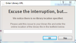 No Library Info Dialog